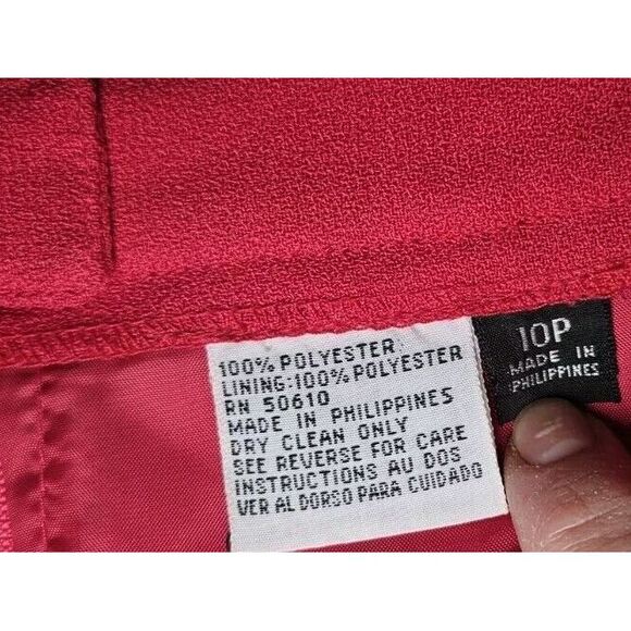 Le Suit Petite Womens 10P Dark Pink Blazer And Skirt Set - Picture 8 of 11